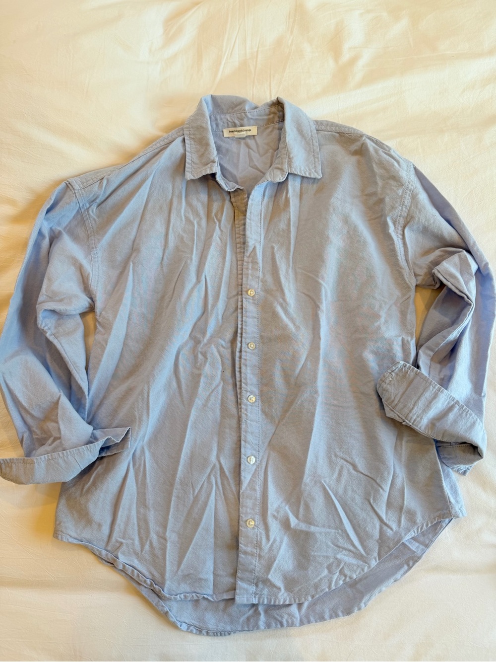 Beachlunchlounge Light Blue Women’s Casual Button-Up Shirt
